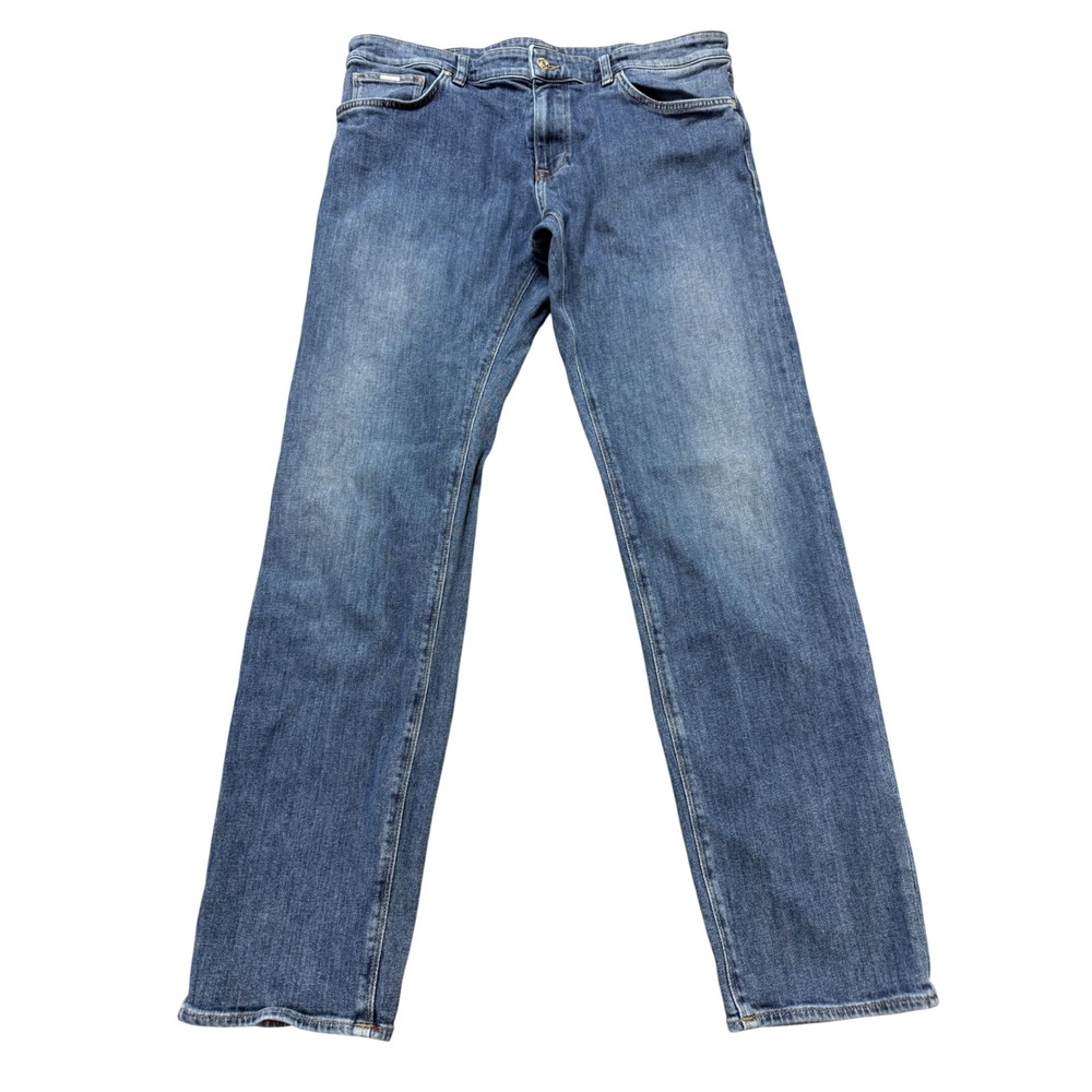 Hugo Boss Jeans Mens 35 est Blue Excellent Stretch Straight Leg Denim Pants